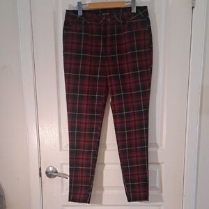 Punk Tartan Skinnies, Red/Black Plaid Size 10